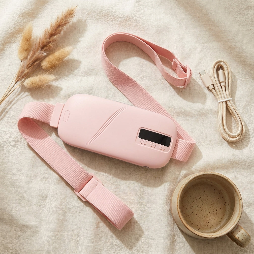 What is in the box: Ember Hug heating pad, adjustable belt, USB-C cable and manual